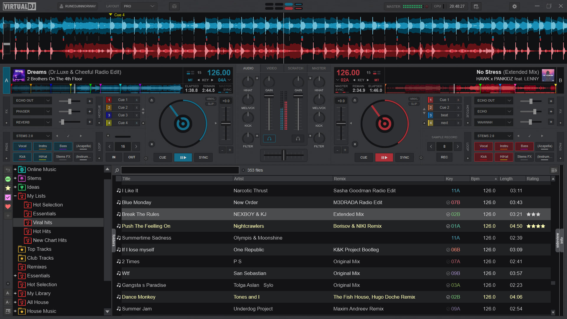 VirtualDJ software interface