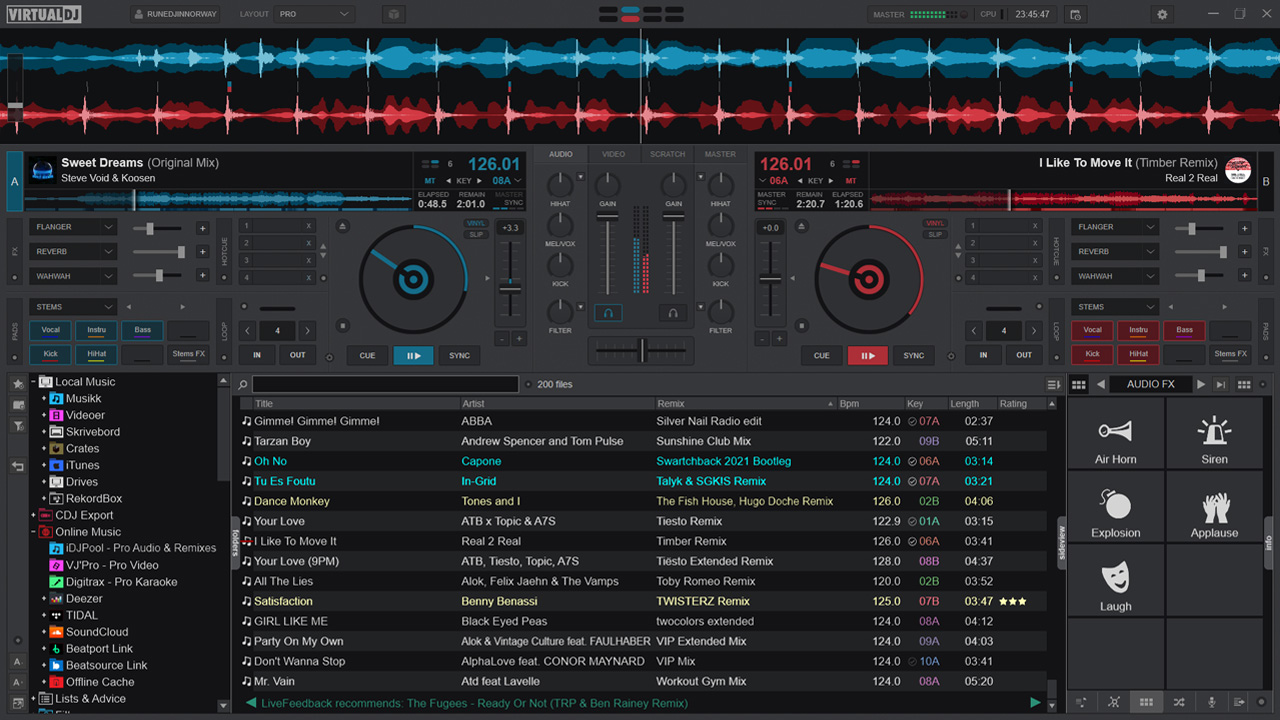 VirtualDJ software interface